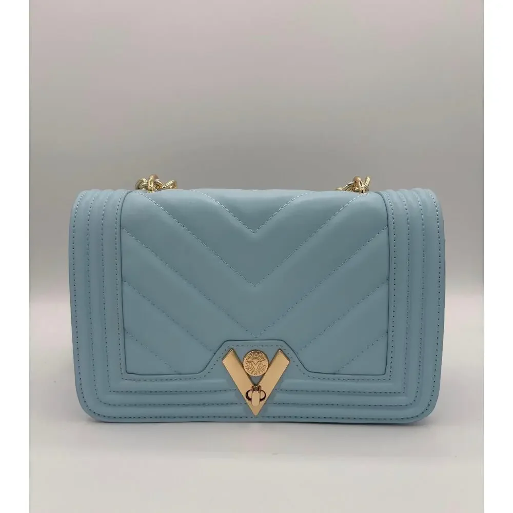 Valentino Orlandi Chevron Crossbody Light Blue NWT MSRP $249